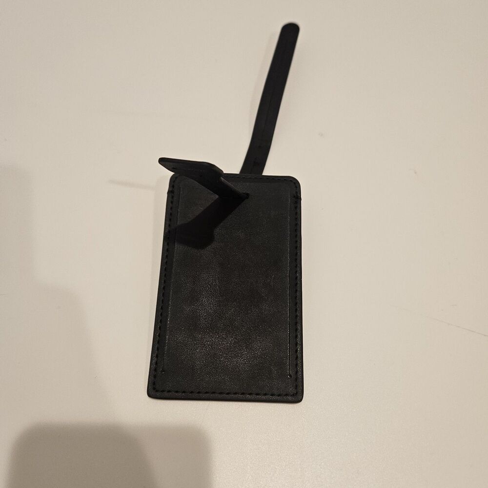NEW AWAY The Luggage Tag Black Travel ID Leather - Picture 2 of 3